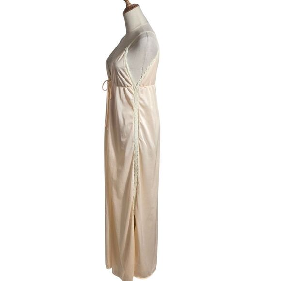 Avon Fashions Vintage Peach Cream Lace Nightie Maxi Dress - Picture 3 of 9